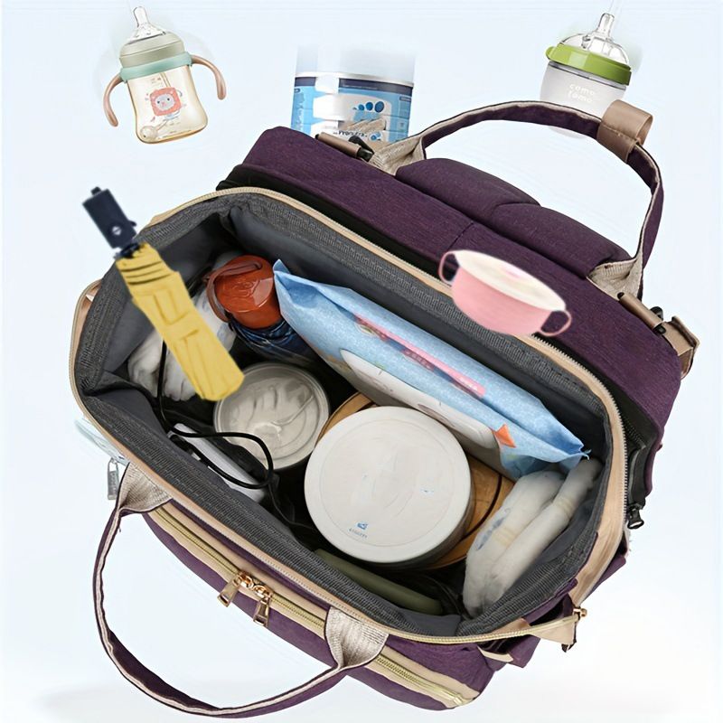 Stylish portable folding mosquito net, baby cot, mommy bag – a multi-functional, lightweight, large-capacity casual backpack for mums on the go.