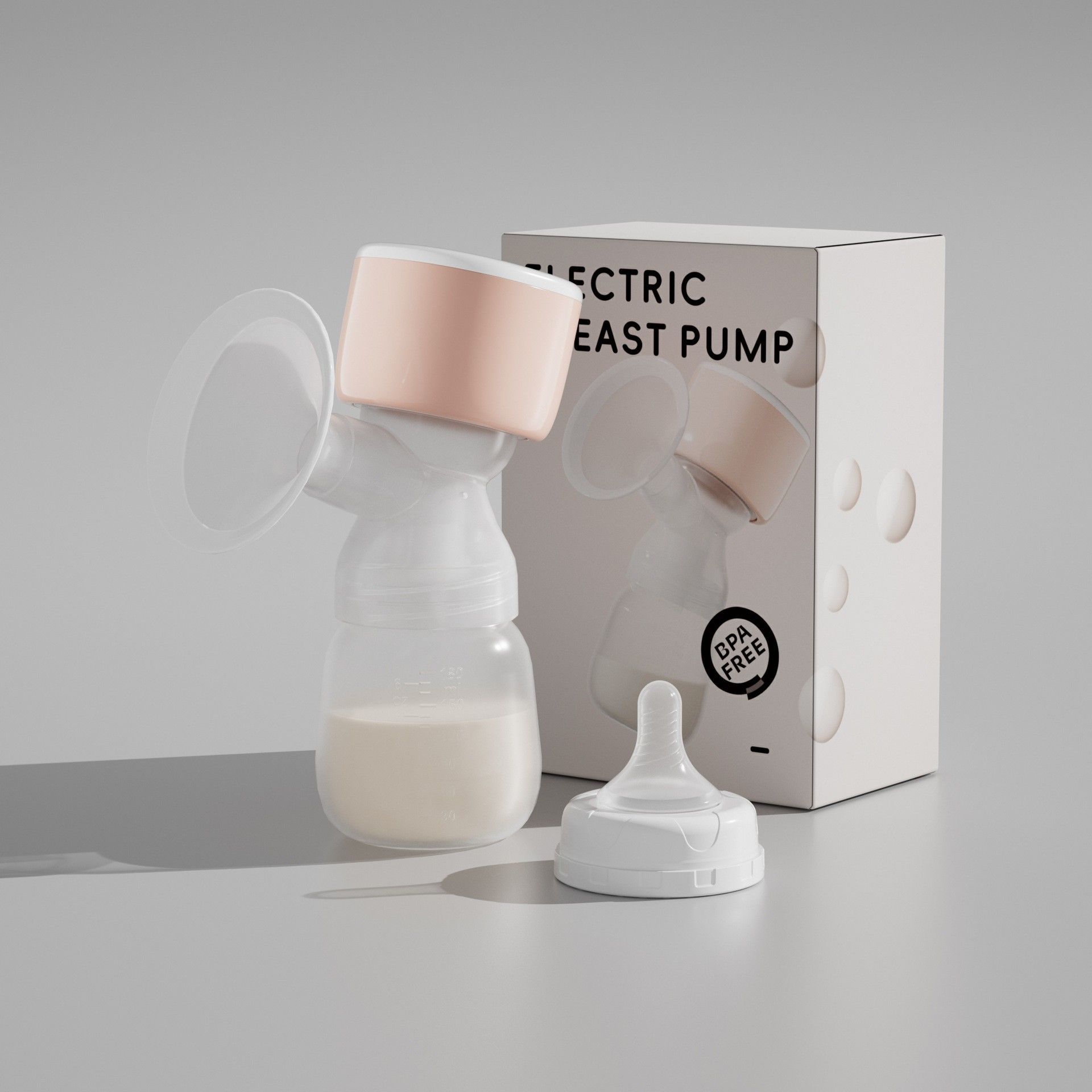 Automatic electric breast pump, all - in - one & portable. Big suction for milk expressing. With comfortable massage to help unclog milk ducts. Makes tired moms feel more at ease