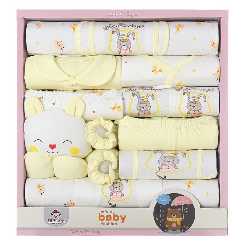 Premium Newborn Baby Clothes Gift Set – Autumn Pure Cotton Essentials | Ultra-Breathable, Skin-Friendly for Newborns | Elegant Full-Month Gift & Complete Maternity/Baby Must-Haves