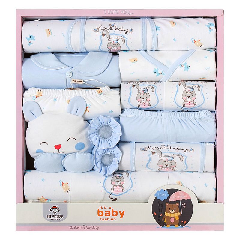 Premium Newborn Baby Clothes Gift Set – Autumn Pure Cotton Essentials | Ultra-Breathable, Skin-Friendly for Newborns | Elegant Full-Month Gift & Complete Maternity/Baby Must-Haves