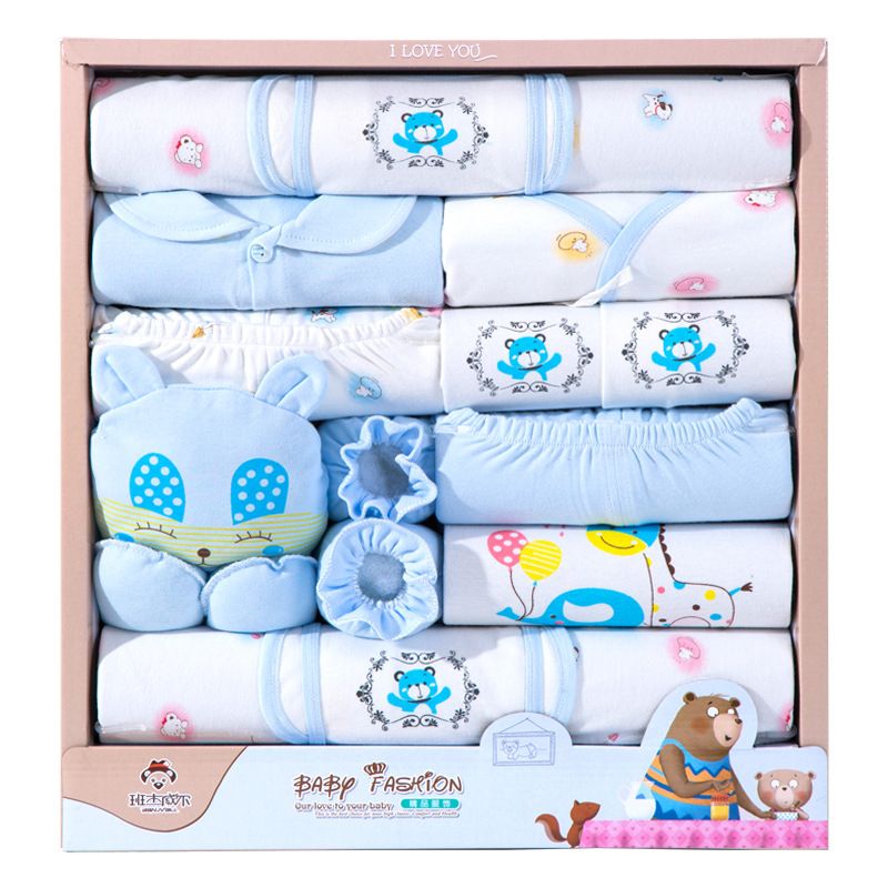 Premium Newborn Baby Clothes Gift Set – Autumn Pure Cotton Essentials | Ultra-Breathable, Skin-Friendly for Newborns | Elegant Full-Month Gift & Complete Maternity/Baby Must-Haves