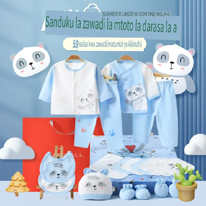 Premium Newborn Baby Clothes Gift Set – Autumn Pure Cotton Essentials | Ultra-Breathable, Skin-Friendly for Newborns | Elegant Full-Month Gift & Complete Maternity/Baby Must-Haves