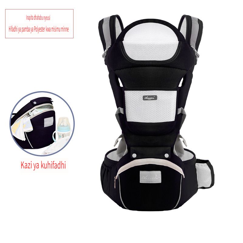 Baby Carrier with Hip Seat, Multi - Functional Baby Carrier for 0 - 36 Months, Horizontal Carrying & Front - Back Use, Double - Shoulder Ergonomic Design, Baby Essentials Storage Pockets