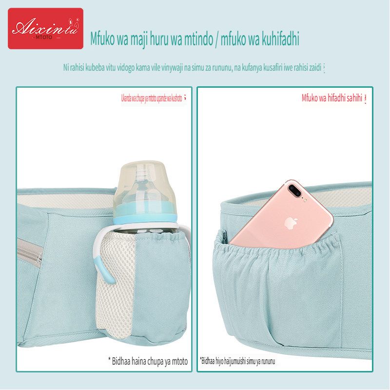 Baby Carrier with Hip Seat, Multi - Functional Baby Carrier for 0 - 36 Months, Horizontal Carrying & Front - Back Use, Double - Shoulder Ergonomic Design, Baby Essentials Storage Pockets