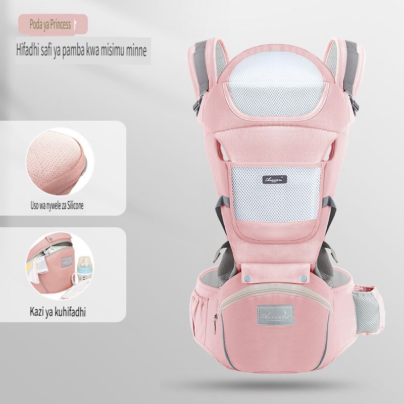 Baby Carrier with Hip Seat, Multi - Functional Baby Carrier for 0 - 36 Months, Horizontal Carrying & Front - Back Use, Double - Shoulder Ergonomic Design, Baby Essentials Storage Pockets
