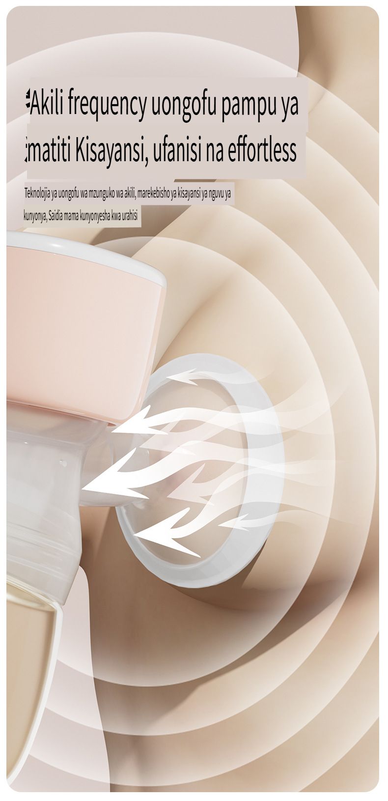 Automatic electric breast pump, all - in - one & portable. Big suction for milk expressing. With comfortable massage to help unclog milk ducts. Makes tired moms feel more at ease