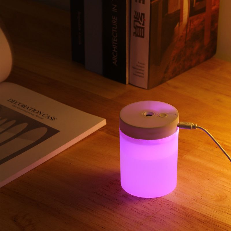 USB Mini Humidifier with Colorful Lights, Dual Spray Nano Mist Diffuser, Large Fog Output, Portable Home & Gift for Kenya, Quiet Operation, Rechargeable Air Moisturizer