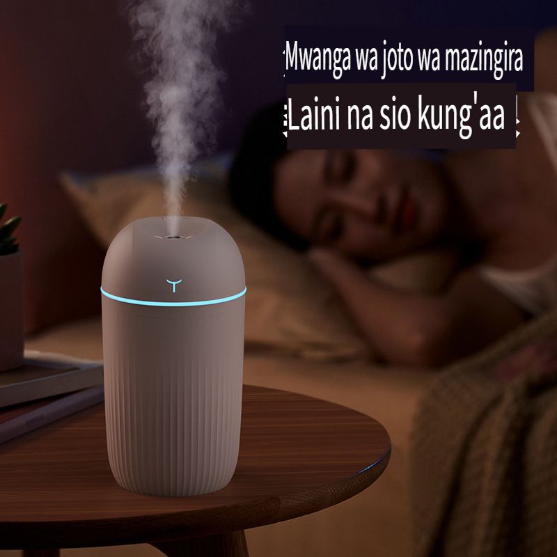 USB Mini Humidifier with Colorful Lights, Dual Spray Nano Mist Diffuser, Large Fog Output, Portable Home & Gift for Kenya, Quiet Operation, Rechargeable Air Moisturizer