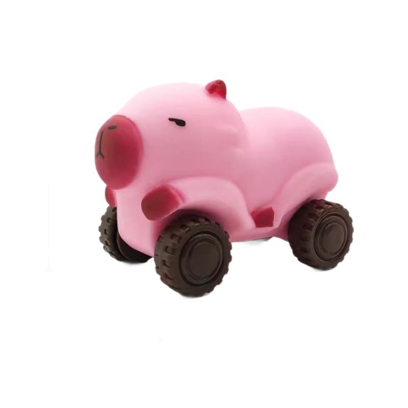 Capybara Fidget Toys Set - Pull-Along Cart, Slide Car, Sand Pull Toy & Creative Prank Squishy for Stress Relief