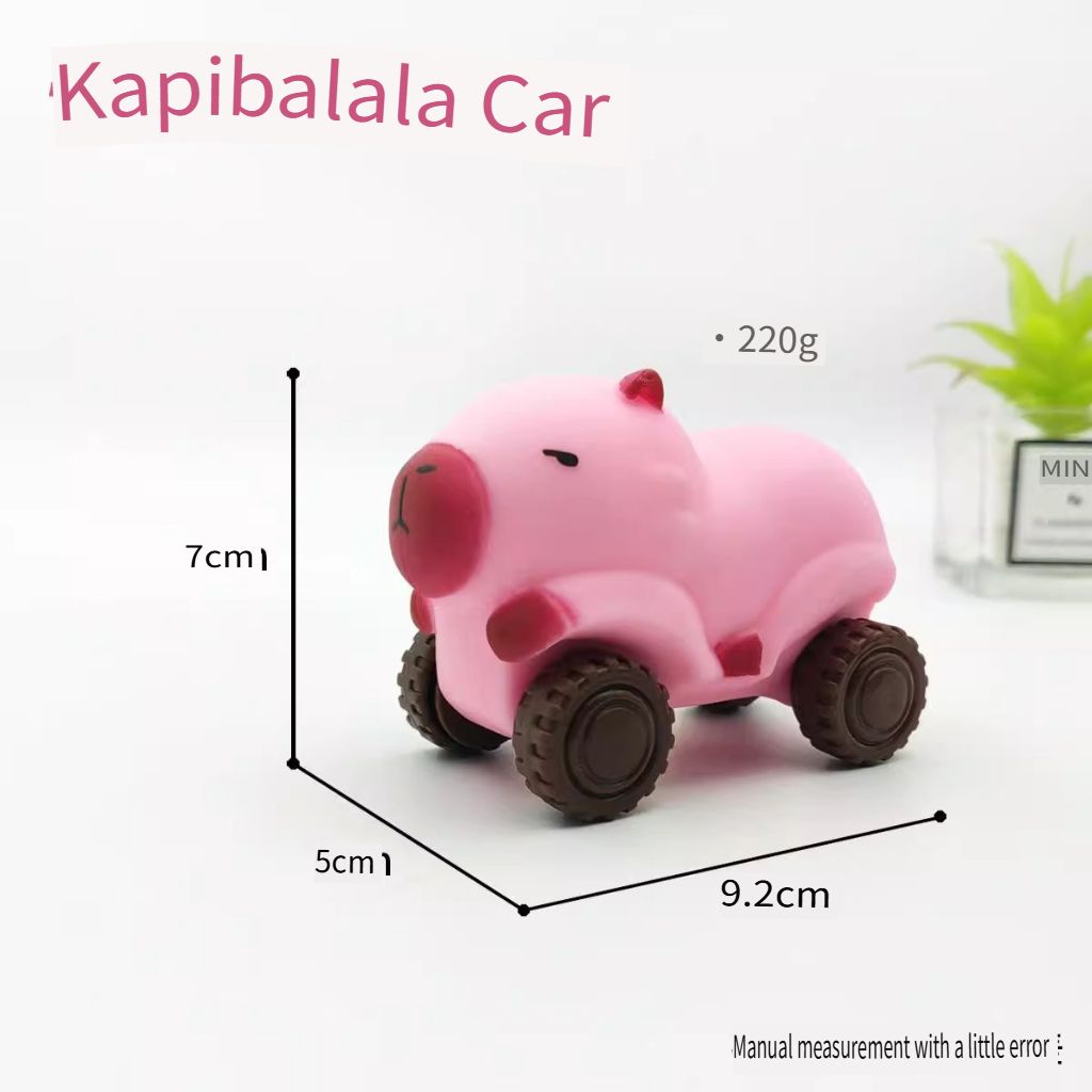 Capybara Fidget Toys Set - Pull-Along Cart, Slide Car, Sand Pull Toy & Creative Prank Squishy for Stress Relief