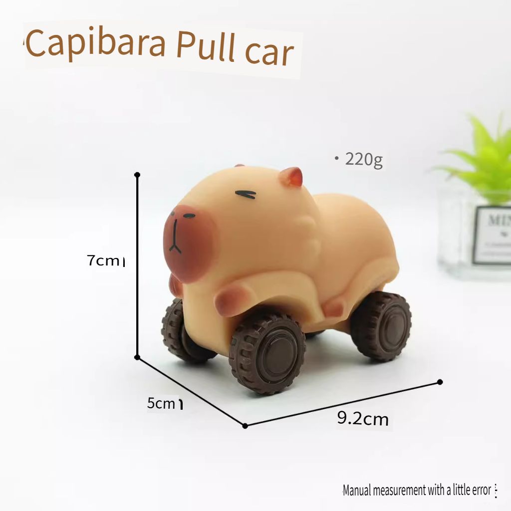 Capybara Fidget Toys Set - Pull-Along Cart, Slide Car, Sand Pull Toy & Creative Prank Squishy for Stress Relief