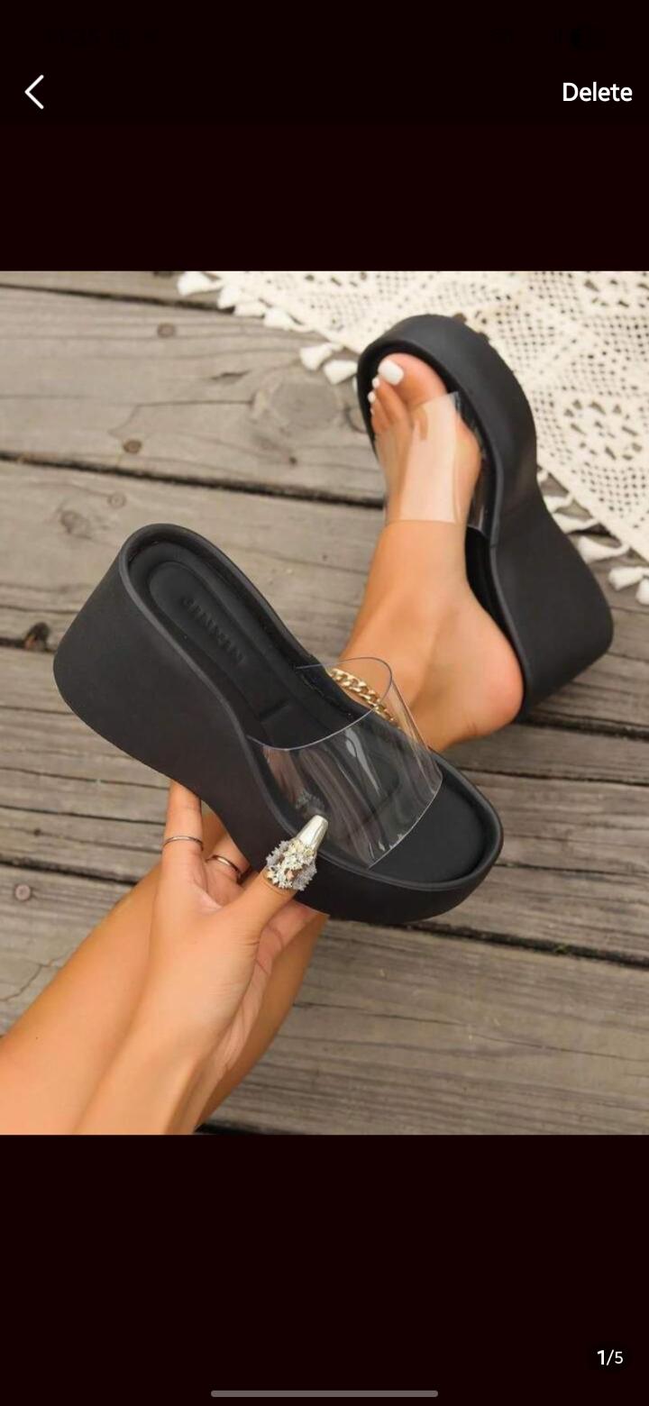 Women’s Clear Strap Wedge Sandals – Trendy Platform Slip-On Summer Heels | Zara-Inspired