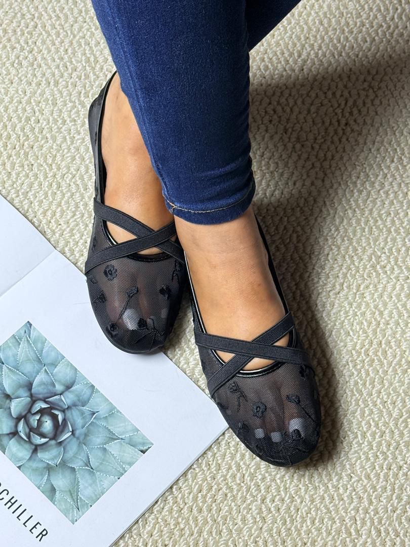 Fashion Women Mesh Ballet Flats – Breathable Lace Strap Comfortable Shoes