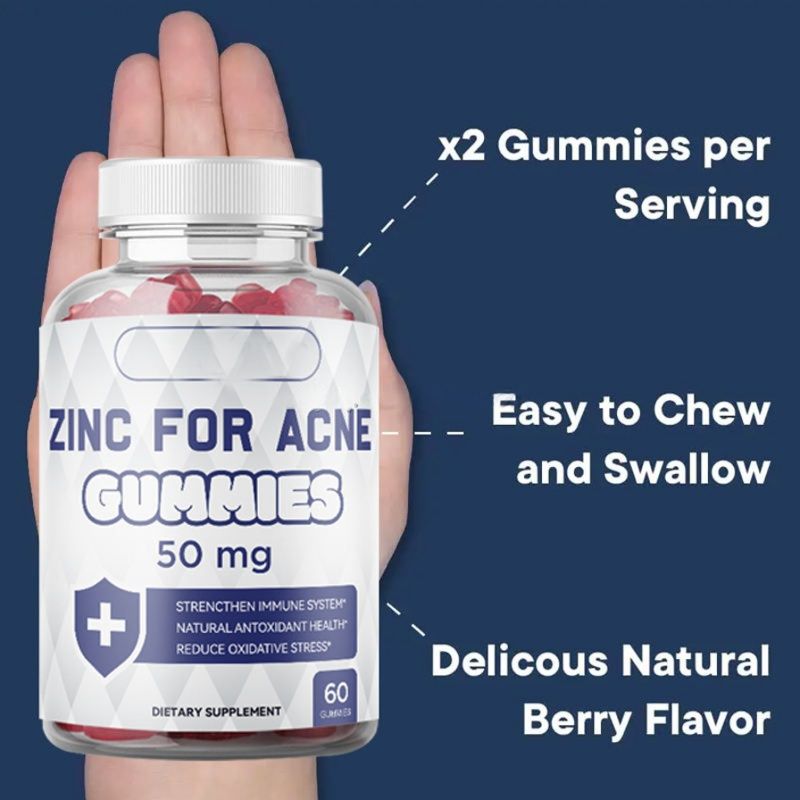 Zinc for Acne (50mg × 60 Gummies) Dietary Supplement