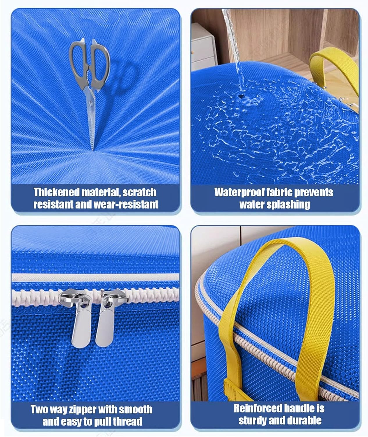 Extra Large Heavy Duty Storage Bag, Moving Bags for Clothes with Reinforced Handle, Waterproof Collapsible Storage for Christmas Decorations, Clothes, Toys, Moving & Dorm Use