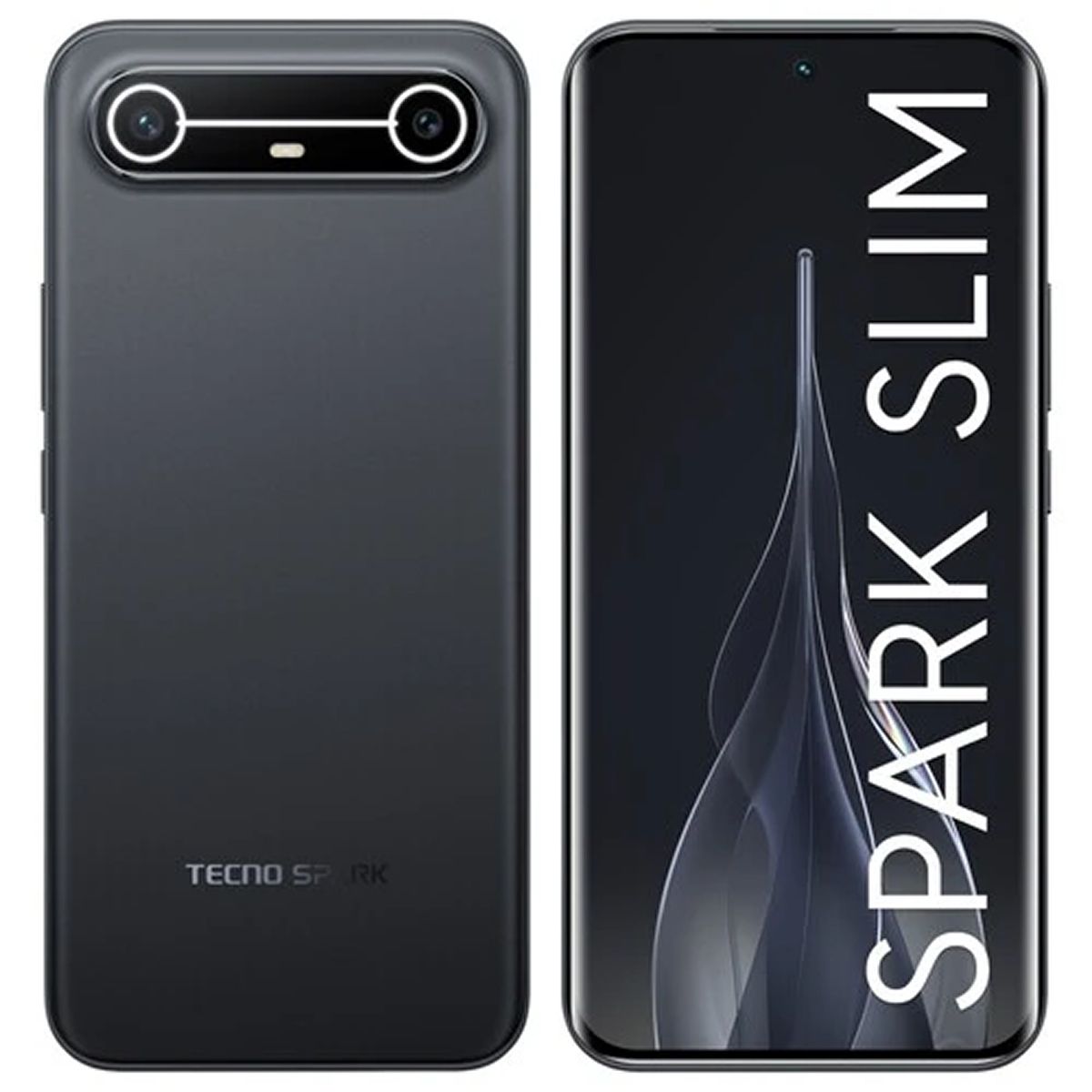 Tecno Spark Slim 4G, 256GB 8GB RAM, Screen Curved 6.78 inch, Battery 5160 mAh, Color Cool Black