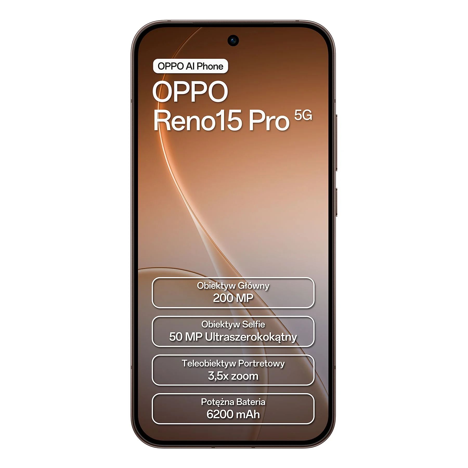 OPPO Reno 15 Pro 5G, 512GB 12GB RAM, Camera 200MP, Battery 6200mAh, Color Dusk Brown, Smartphone