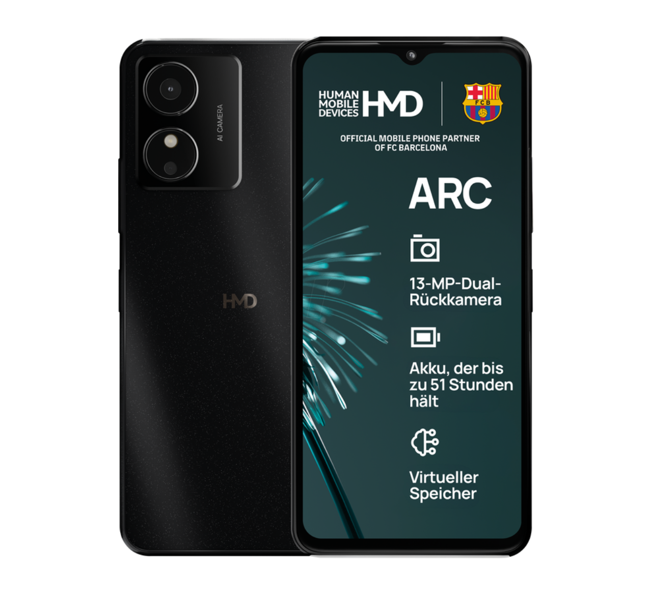 HMD ARC 4G, 64GB 4GB RAM, Camera 13MP, Battery 5000 mAh, Color Black