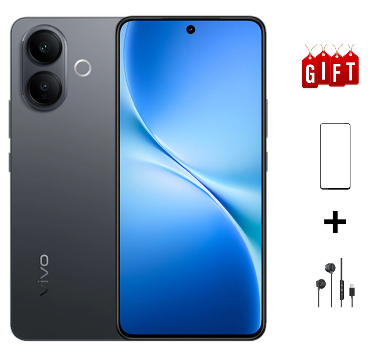 VIVO V60 Lite 4G, 256GB 8GB RAM, Camera 50MP, Battery 6500 mAh, Color Black, Smartphone