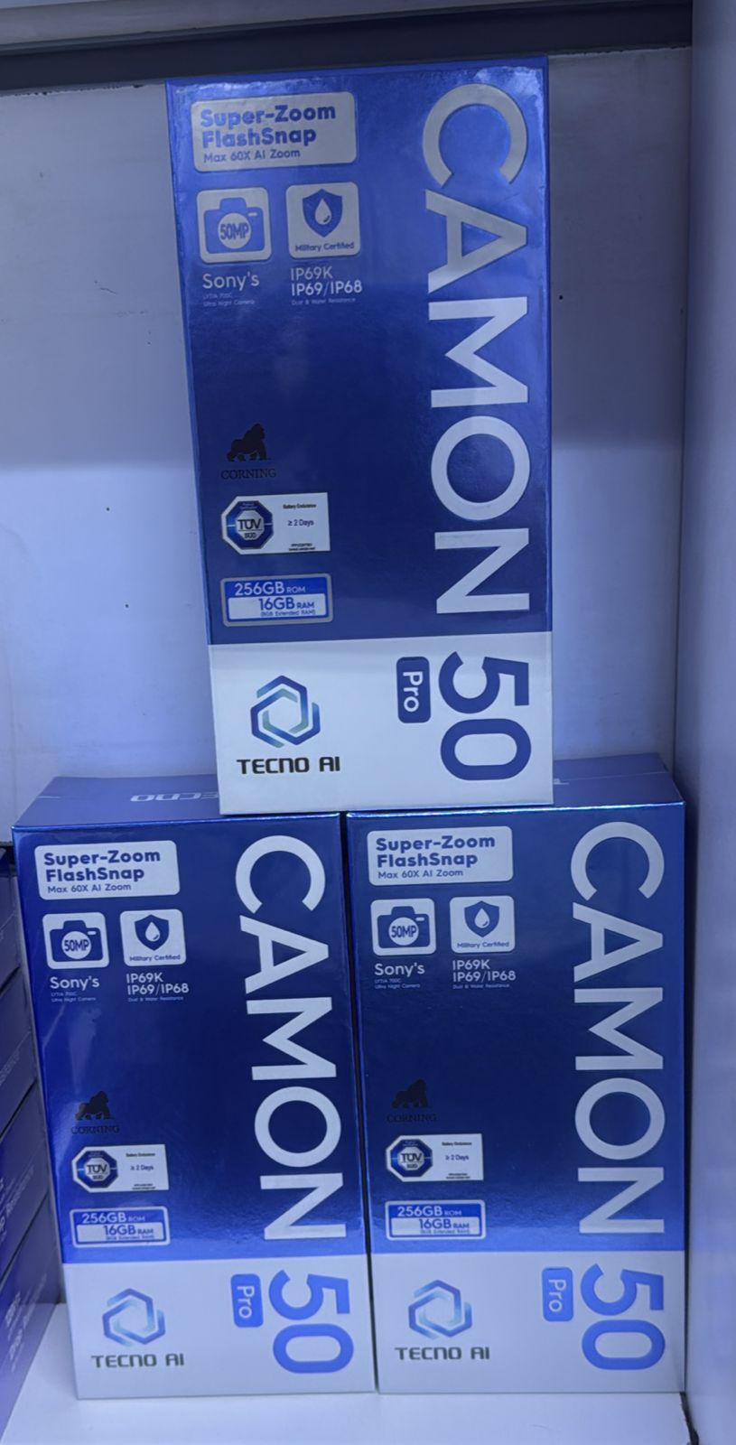 Tecno Camon 50 Pro 4G, 256GB 8GB RAM, Camera 50MP, Battery 6150mAh, Color Moonshadow Black, Smartphone