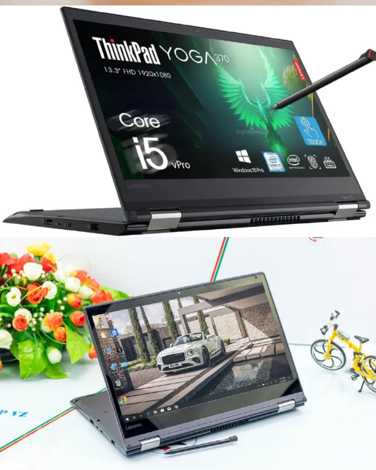 (FREE  BAG) LENOVO YOGA 370 |CORE I5| 8GB RAM | 256GB SSD| 7TH GENERATION| TOUCHSCREEN| X360| STYLUS PEN | BACKLIT KEYBOARD WINDOWS 11 PRO