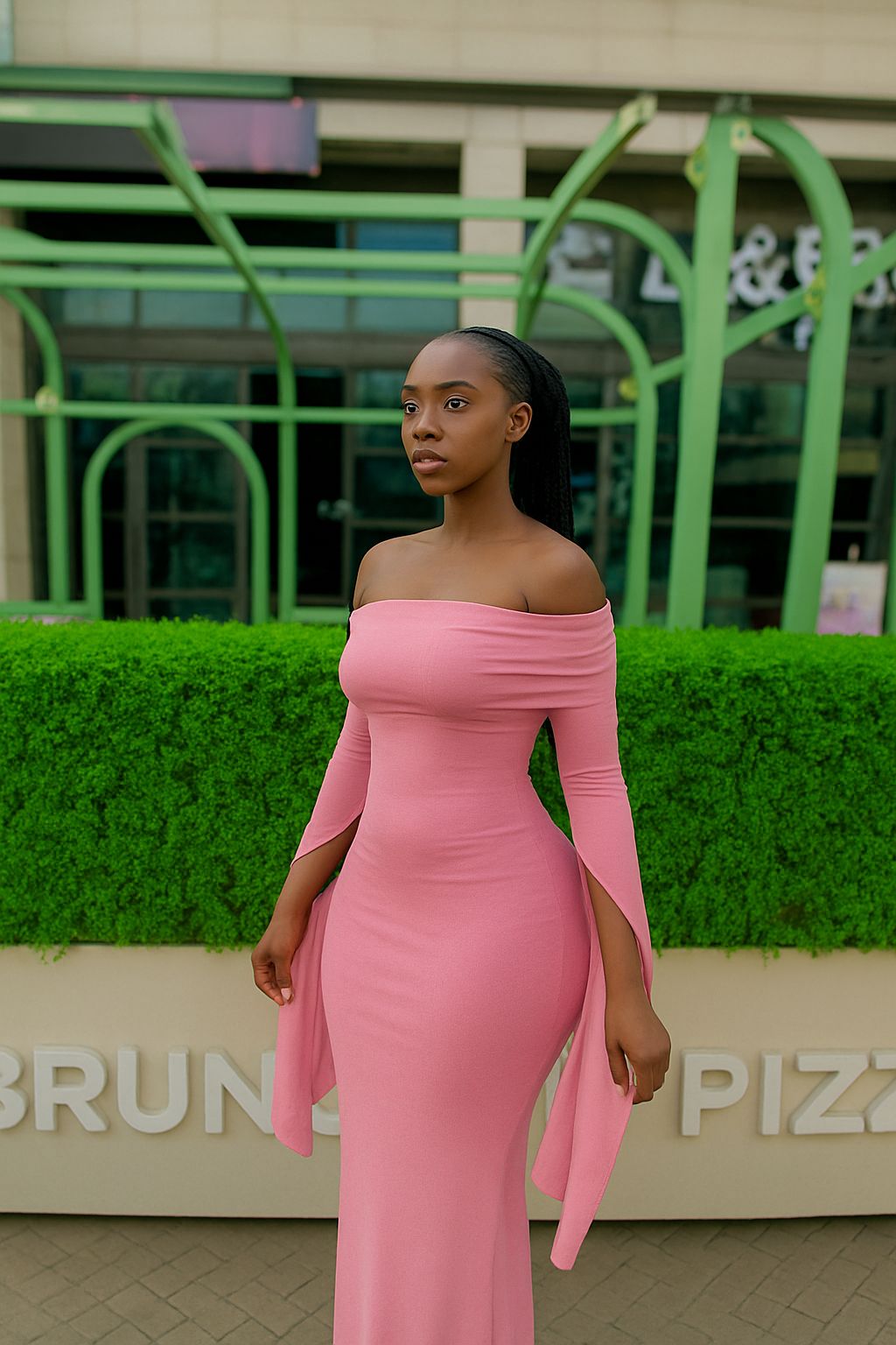 Elegant Off-Shoulder Bodycon Maxi Dress with Slit Sleeves – Women’s Formal Evening Gown, Slim Fit Cocktail Party Dress for Weddings & Special Events