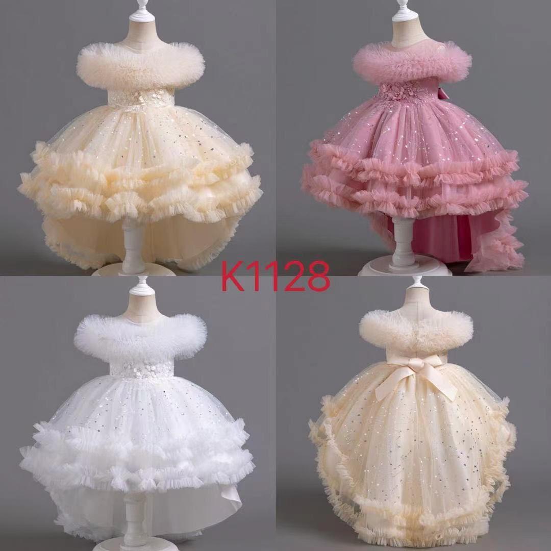 Elegant girls’ princess dress with layered tulle, sparkly details, and fluffy neckline. Perfect for birthdays, weddings, parties, and special occasions.