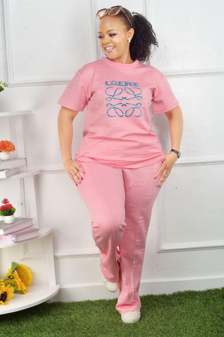 HotDealsDirect Women’s Casual Athleisure Two-Piece Outfit – Lightweight Loungewear Tracksuit Set for Travel, Yoga, and Weekend Errands (Short-Sleeve Top + Wide-Leg Pants, Sizes M-2XL)
