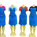 Women's Stylish Denim Dress – Elegant Casual Outfit | Short Sleeve, Comfortable Fit, Trendy Everyday Wear | Perfect for Office, Parties, Vacations & Street Style