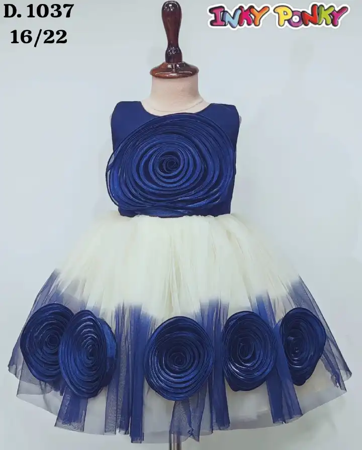 Elegant Princess Birthday Party Dress for Girls – 3D Flower Lace, Puffy Tulle Skirt & Big Bow | Perfect Wedding, Photoshoot & Special Occasion Outfit