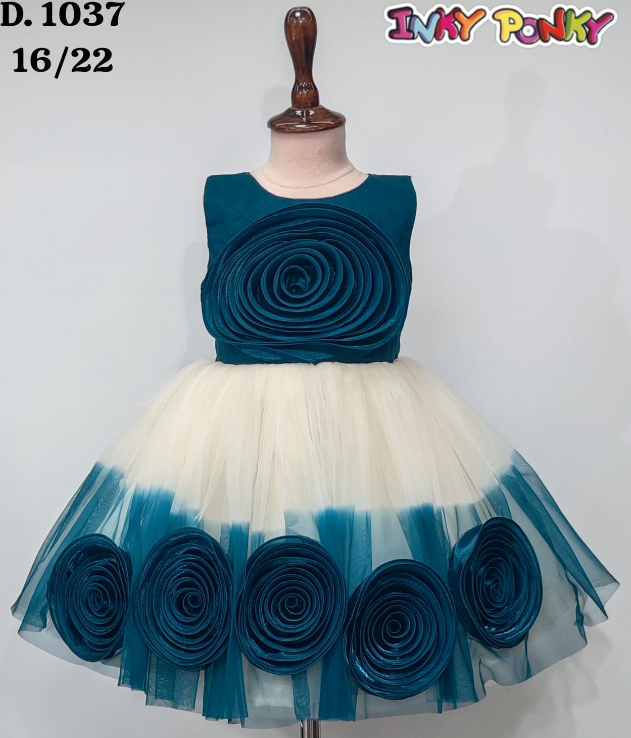 Elegant Princess Birthday Party Dress for Girls – 3D Flower Lace, Puffy Tulle Skirt & Big Bow | Perfect Wedding, Photoshoot & Special Occasion Outfit