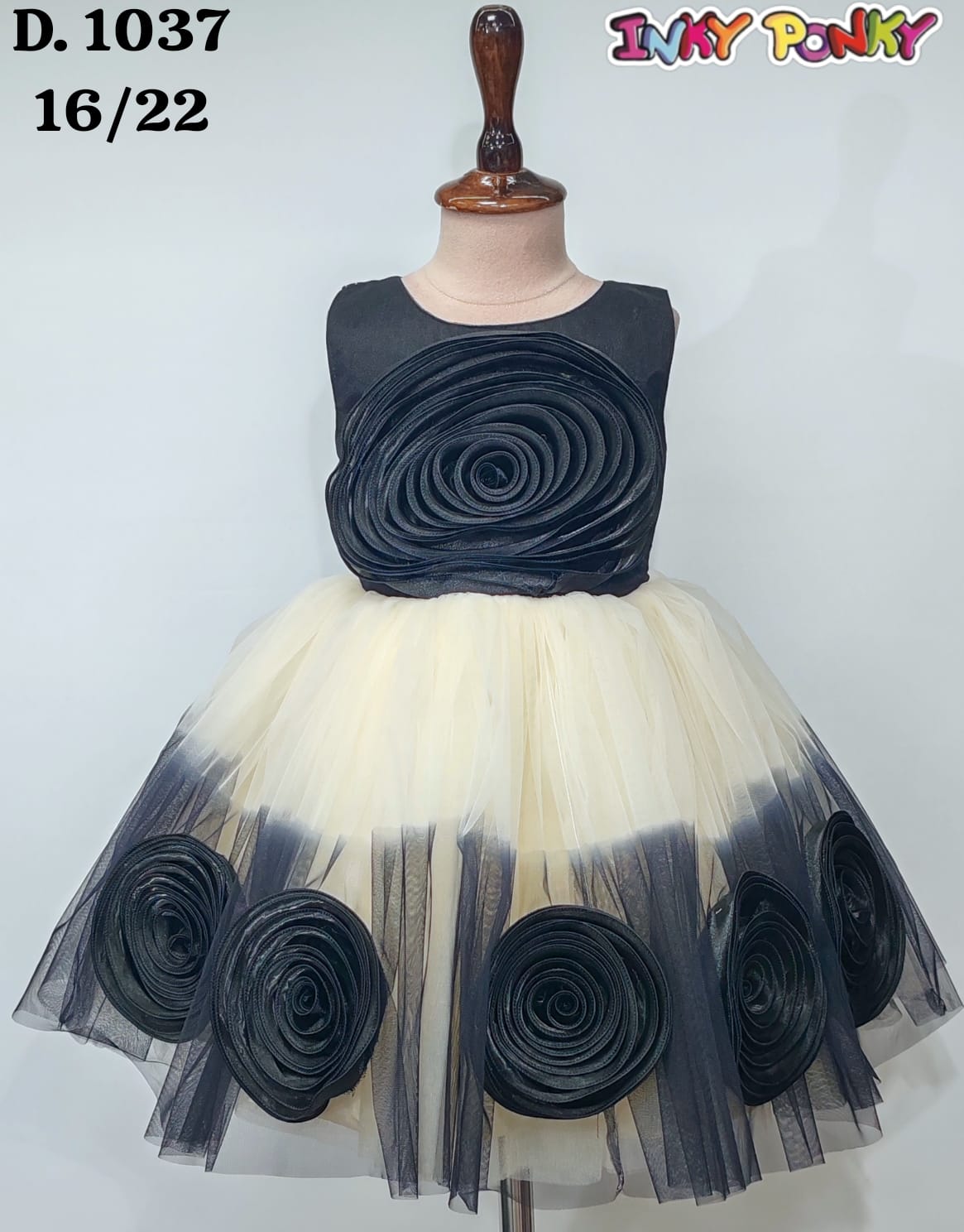 Elegant Princess Birthday Party Dress for Girls – 3D Flower Lace, Puffy Tulle Skirt & Big Bow | Perfect Wedding, Photoshoot & Special Occasion Outfit