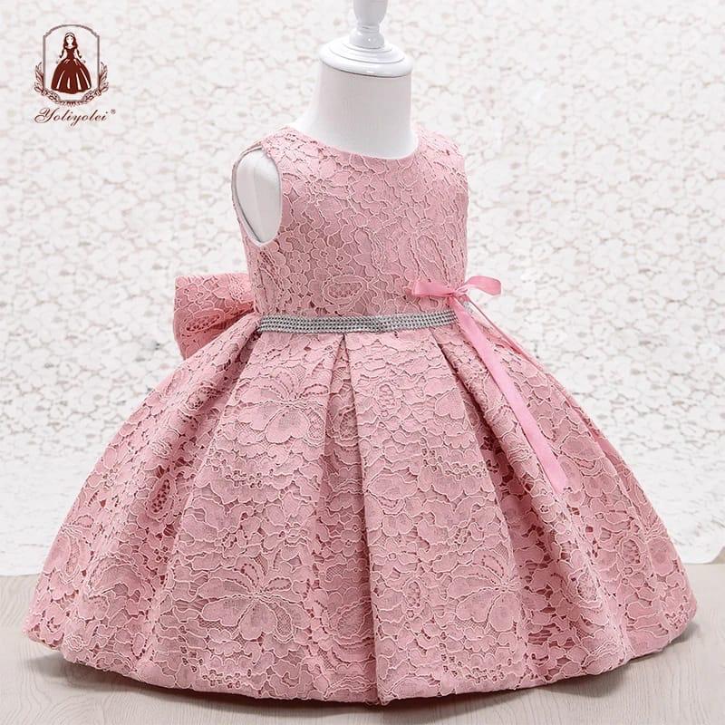 Adorable Girls’ Birthday Princess Dress – Glittery Bodice & Puffy Layers | Perfect for Weddings, Baby Showers & Photoshoots