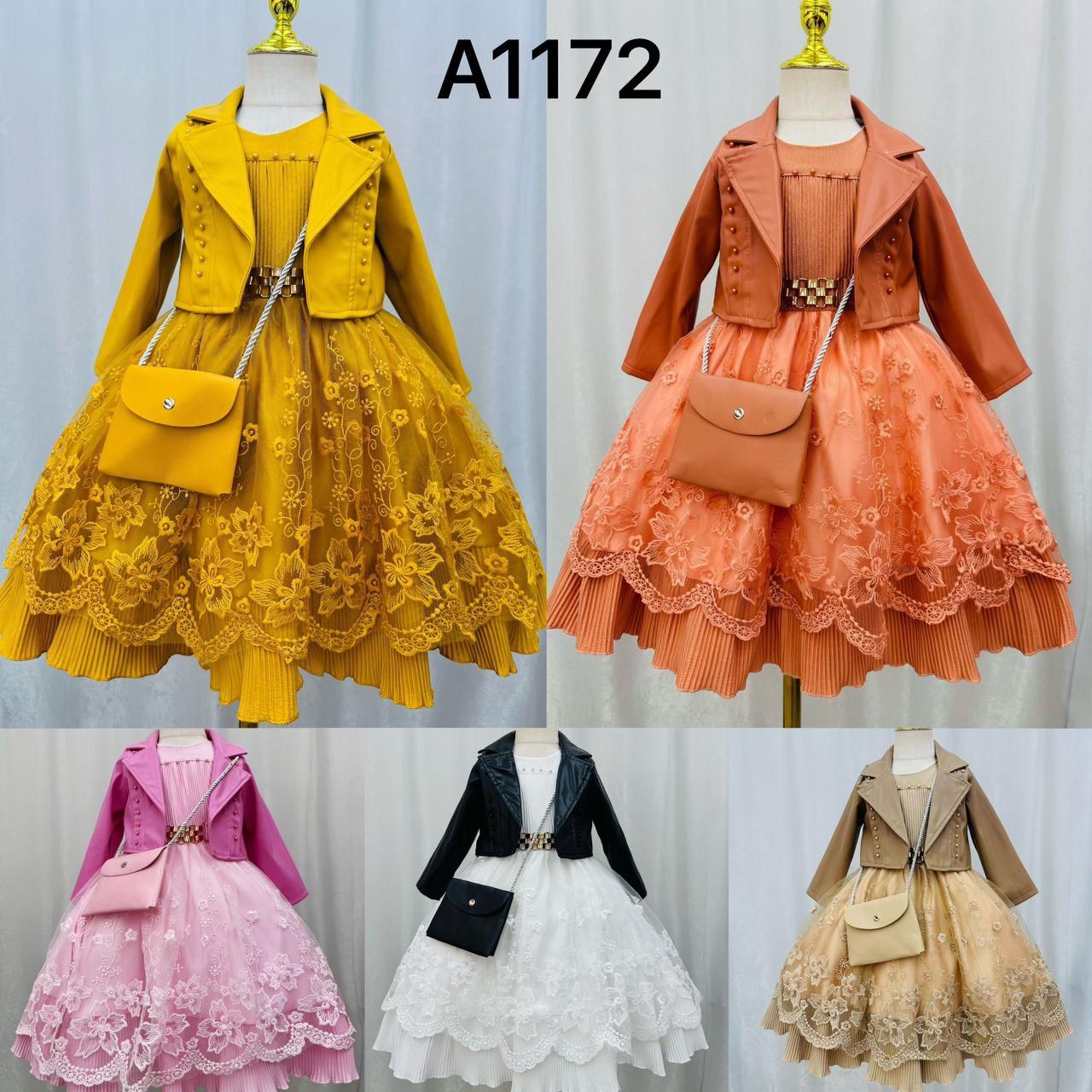 Gorgeous Baby Girls Party Gown – Puffy Sparkly Dress with Floral Accents | Ideal for Weddings, Photoshoots & Birthday Celebrations
