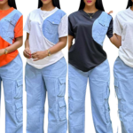 Trendy Women’s Two-Piece Co-Ord Set – tee top & High-Waist pants Outfit | Stylish Matching Clothing for Parties, Vacations, Street Style & Date Nights