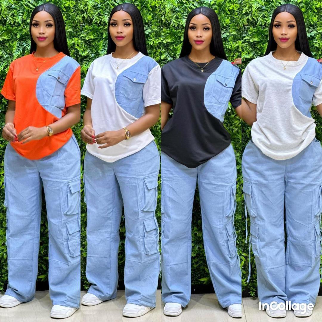 Trendy Women’s Two-Piece Co-Ord Set – tee top & High-Waist pants Outfit | Stylish Matching Clothing for Parties, Vacations, Street Style & Date Nights