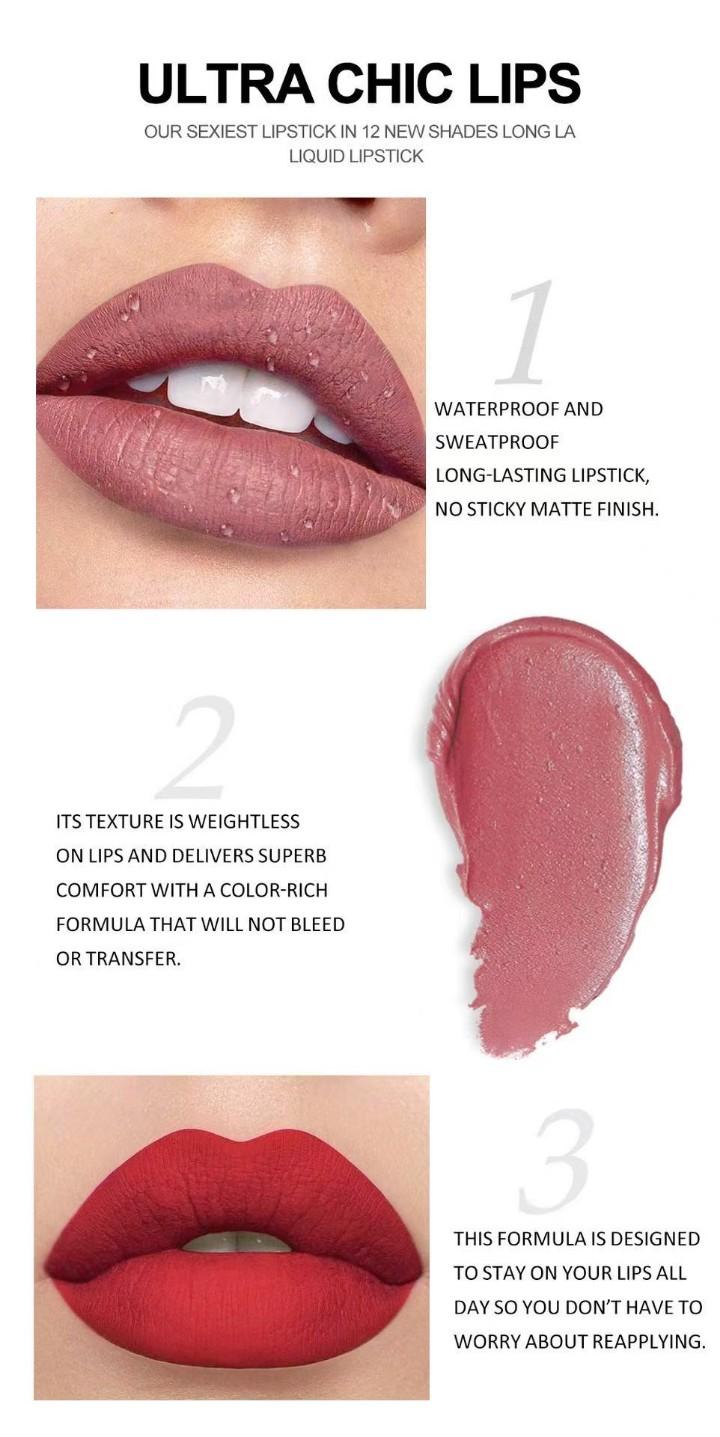 🔥 !!!Muge leen12PCS/Set Lipsticks Matte Lip Gloss Sets Makeup  Lasting Velvet Liquid Lipstick Set Cosmetic