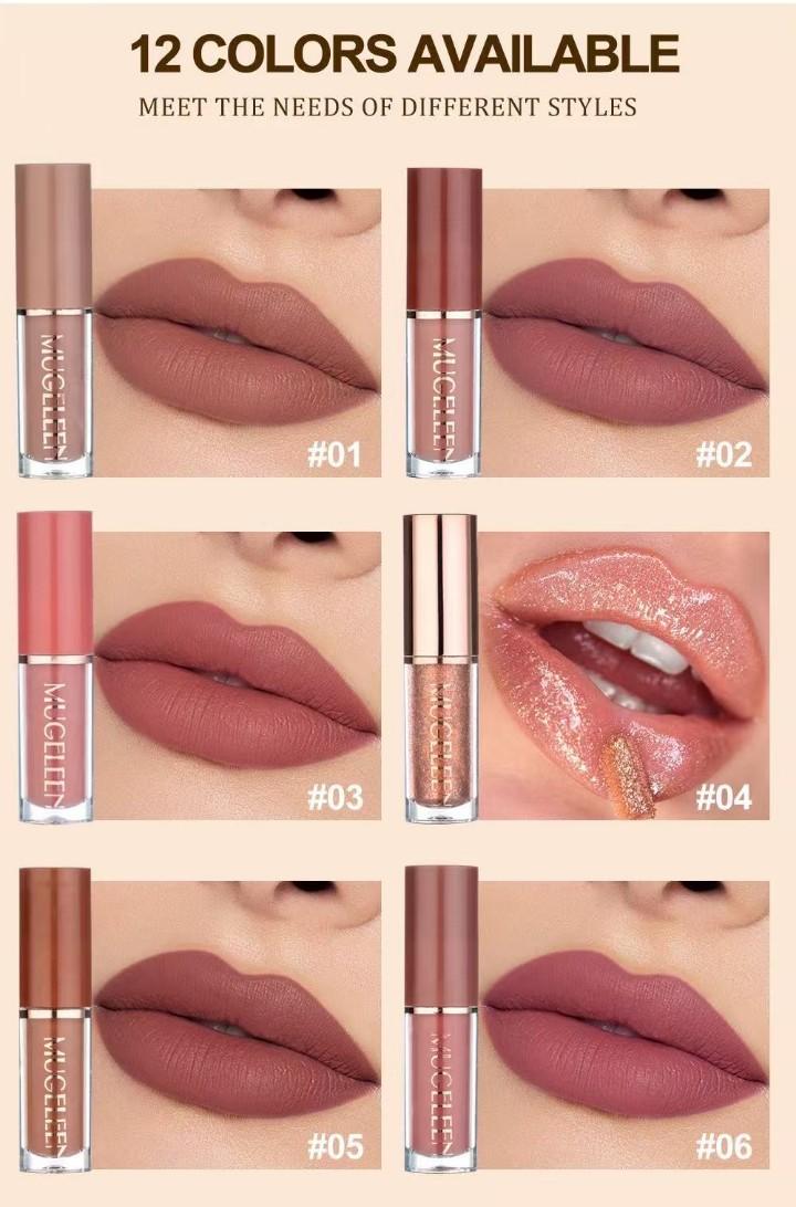 🔥 !!!Muge leen12PCS/Set Lipsticks Matte Lip Gloss Sets Makeup  Lasting Velvet Liquid Lipstick Set Cosmetic