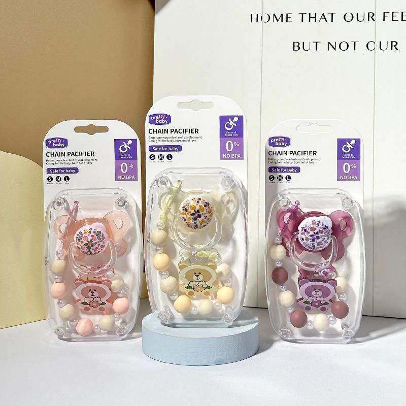 2-Pcs Set Silicone Newborns Pacifiers Breastmilk-like Design No Crying for Baby