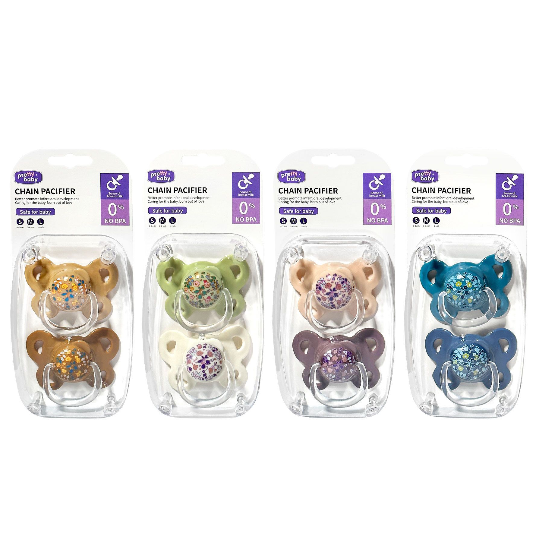 2-Pcs Set Silicone Newborns Pacifiers Breastmilk-like Design No Crying for Baby