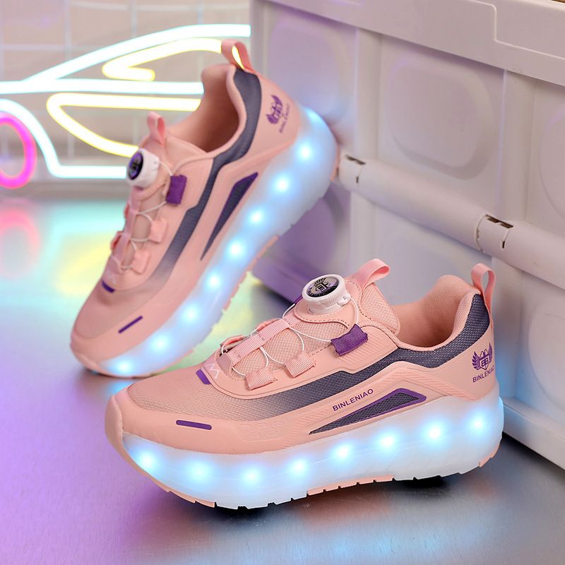 Kids LED light Luminous Shoes Sneakers for Girls USB Charging Children's Casual Sports Shoes Outdoor Fashion Shinny Shoes Size 29-40