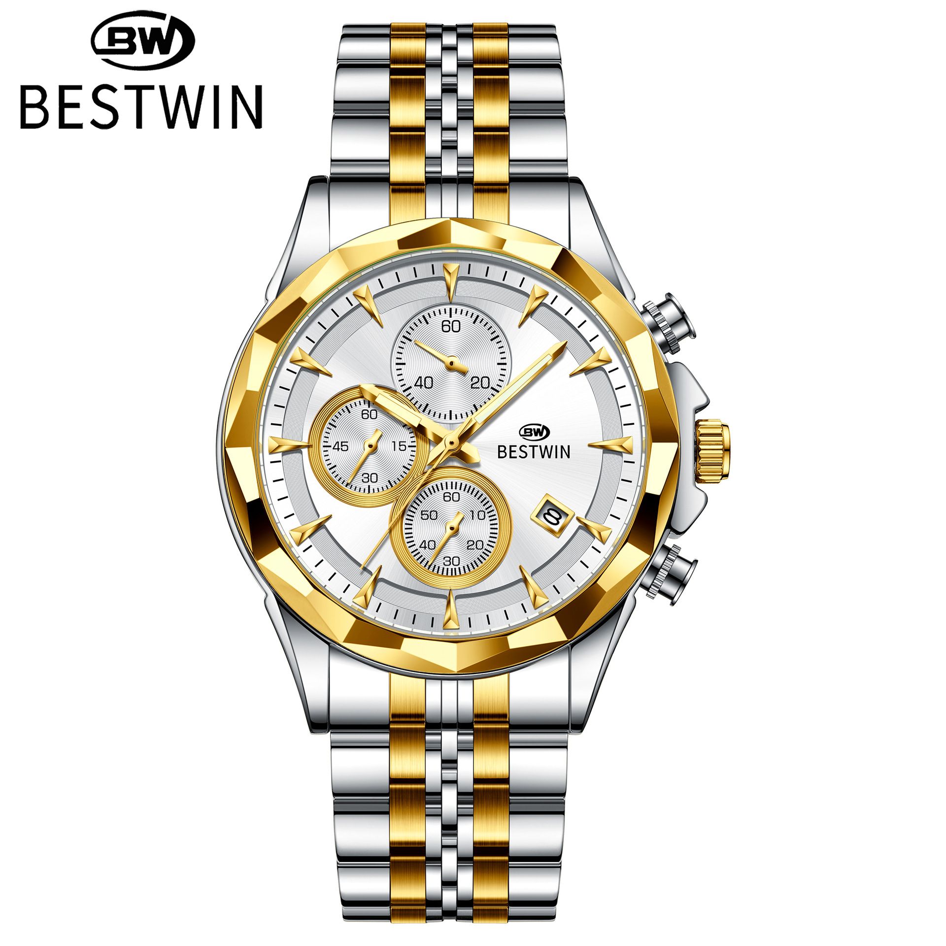 BESTWIN Luminous Six-needle Personality Fashion Men's Quartz Watch Waterproof Chronograph
