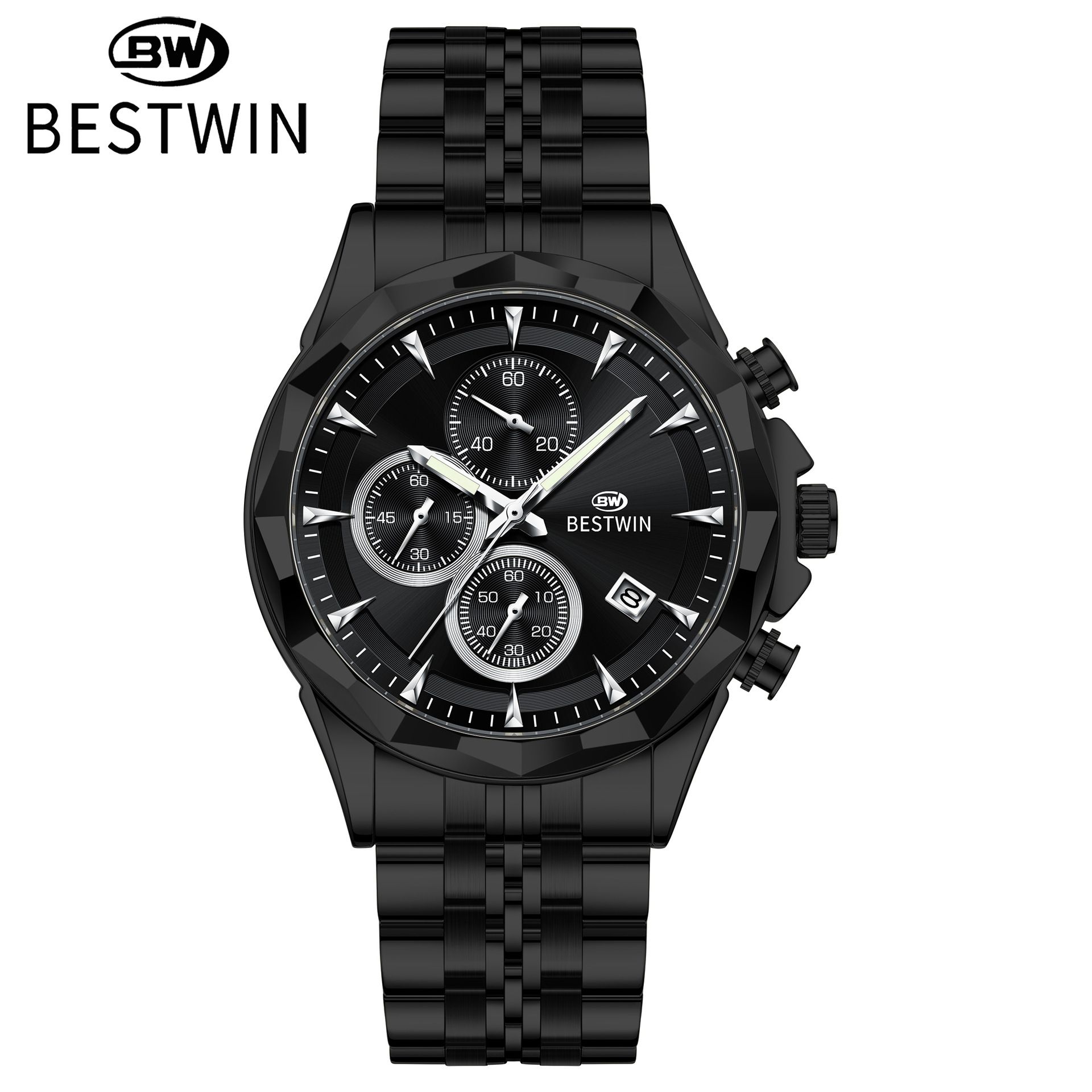 BESTWIN Luminous Six-needle Personality Fashion Men's Quartz Watch Waterproof Chronograph
