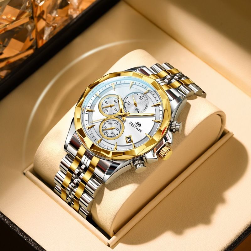 BESTWIN Luminous Six-needle Personality Fashion Men's Quartz Watch Waterproof Chronograph