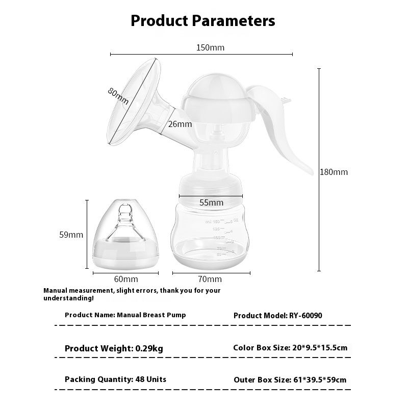 Manual Breast Pump Portable Baby Breast Milk Collection Device Pregnant Women Special Breast Pump