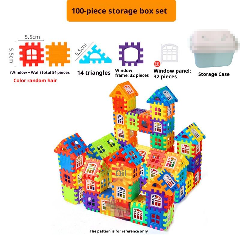 Assemble free desktop building blocks toys large particles children's house building blocks