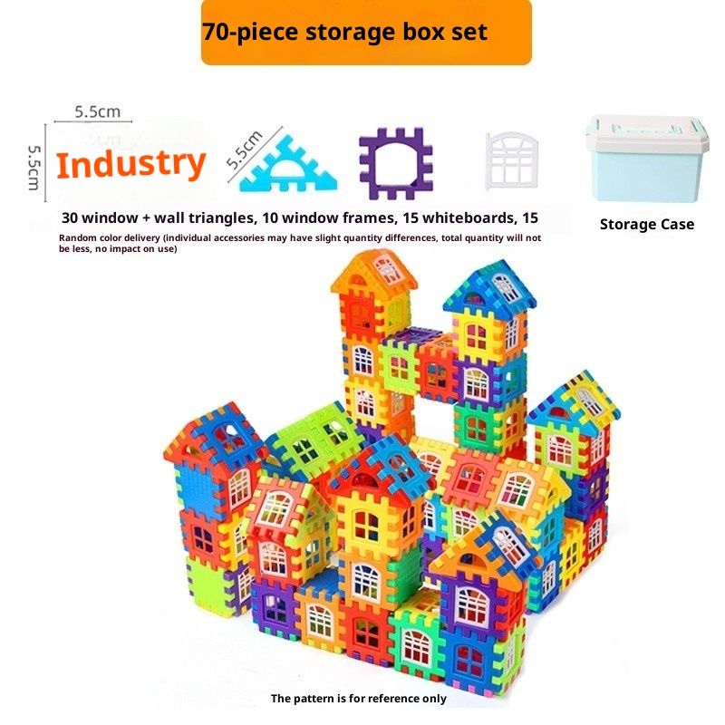 Assemble free desktop building blocks toys large particles children's house building blocks