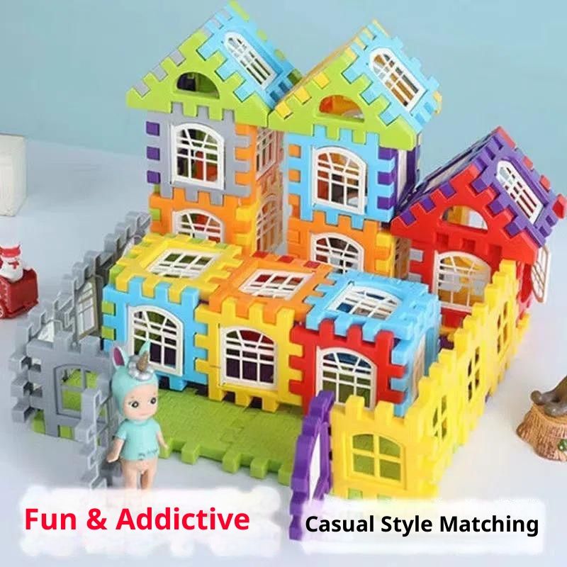 Assemble free desktop building blocks toys large particles children's house building blocks