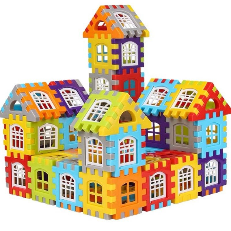Assemble free desktop building blocks toys large particles children's house building blocks
