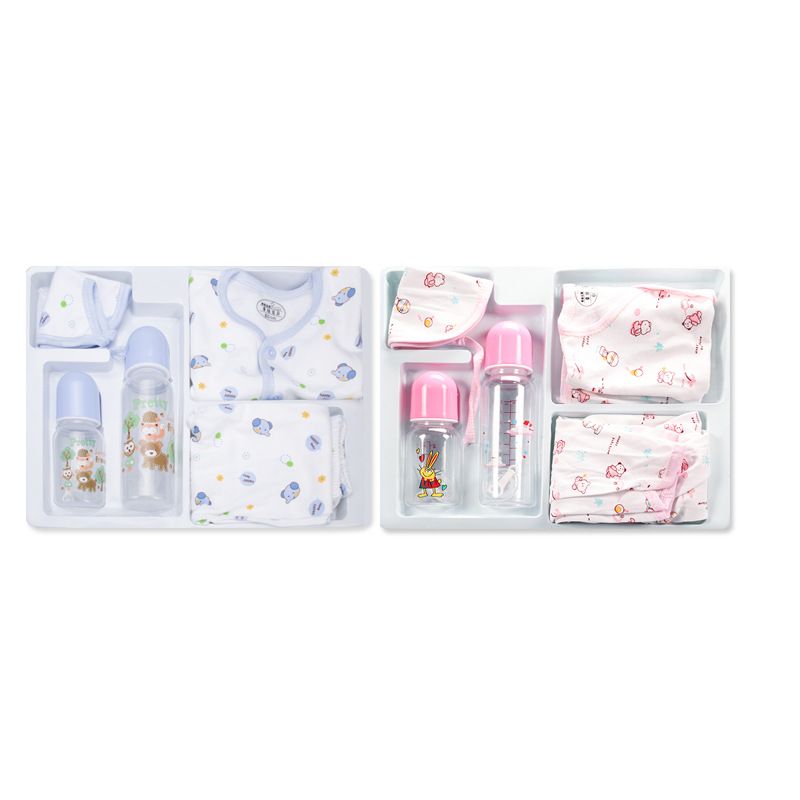Baby clothing PP standard mouth bottle set 5-piece accessory gift box